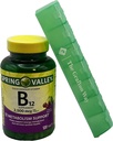 Spring Valley Vitamin B12 Compresse Quick-Dissolve Supplemento dietetico, 2.500 Mcg, Cherry Flavor, 120 Conta con l'organizzatore di pillole Complimentary Grafton Way