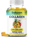 Gummie di collagene Halal per le donne e gli uomini - Anti invecchiare, la crescita dei capelli, la cura della pelle e forti integratori di collagene proteico per unghie - Non-OGM, senza glutine - Made in USA