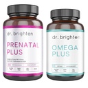 Dr. Brighten Prenatal Plus e Omega Plus Bundle per le madri in gravidanza o infermieristica, Non OGM, No Gluten, No Soy