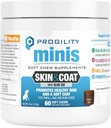 Nootie Progility Mini Skin & Coat Supplement per cani di piccola taglia, Fish Oil Supporta pelle sana & Coat, 60 Soft Chews per contenitore