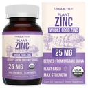 Zinco organico 25 mg | Integratori di zinco alimentari integrali | Derivati da frutta organica, Zinco Elementale - Acqua estratta, Vegan, OGM-Free - Minerale essenziale, Antiossidante, Supporto immunitario, Pelle - 60 Serve