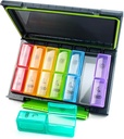 Organizzatore di pillole settimanali 2 volte al giorno, Moisture-Proof 7 Day Pill Case, Large Pill Box portatile per viaggiare con contenitori individuali rimovibili per tenere vitamine, integratori e farmaci