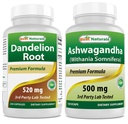 Migliori naturali Dandelion radice 520 mg & Ashwagandha estratto 500 Mg