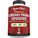 Nutrivein Coreano Panax Rosso Ginseng 1600mg – Formula Extra Forza – 180 capsule – Boost Energy, Mental Focus & Immune Health Naturalmente