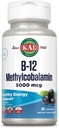 KAL Vitamina B-12 Methylcobalamin Lozenges 5000mcg, Energia sana, Metabolismo, Nerve & Red Blood Cell Support, * Assorbimento ottimale, Natural Acai Flavor, Vegan, Sugar Free, 60 Serve, 60 Lozenges