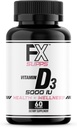 FXSUPPS Vitamina D3 5000 IU (1 confezione, 60 Easy to Swallow Softgels) | Integratore alimentare di salute e benessere per gli uomini e le donne | Cholecalciferol, Migliore per Bone, Salute del cuore, Sistema immunitario, Funzione polmonare