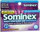 Sominex Nighttime Sleep-Aid con Diphenhydramine HCl 25 mg, Formula originale, 16 compresse, (Pack of 1)