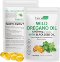 Olio di origano Capsule - Ingredienti Olio di Oregano Softgels - 2 in 1 6000mg Olio di origano con olio di semi neri 200mg - Alto Carvacrol & Thymoquinone per il supporto immunitario