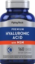 Piping Rock Hyaluronic Acid Supplemento | 100mg | 160 capsule | con MSM per donne e uomini | Non OGM, Gluten Free