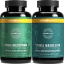 Integratori Primal Harvest Multivitamin & Magnesio per le donne e gli uomini capsule di vitamina Multi e pillole di glicinato di magnesio Bundle