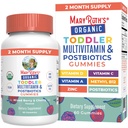 MaryRuth Organics Toddler Multivitamin Gummies + Postbiotics | USDA Organic | Vitamine per bambini Età 2+ | Supporto immunitario | Vitamina C | Vitamina D3 | Vitamina A | Zinc | Vegan | Non OGM | 60 Serve