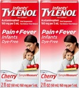 Tylenol Infants sospensione orale, Dye-Free, Ciliegia, 2 Fl. Oz (Pacchetto di 2)