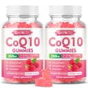 Zucchero-Free CoQ10 Gummies 250mg, Coenzyme Q10 Integratori Plus Omega-3, Vitamina B6 & Zinc, Alto assorbimento CoQ10 Supplemento per l'energia cellulare e il supporto antiossidante, Raspberry Flavor, Vegan 120Cts