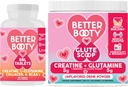 Angry Supplements Better Booty Women's Creatine Combo: BBL Tablets (90ct) w. Creatina, Glutamina, BCAA's, Collagen + Glute Scoop Creatine & Glutamine Bevande non aromatizzate Mix