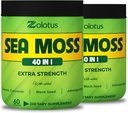 Zolotus (2 Packs 60 Capsules Sea Moss Supplement 40 in 1, con curcumina currica, radice di Ashwagandha, Bladderwrack per il sistema immunitario, equilibrio corpo & salute del cuore