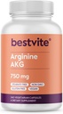 BESTVITE Arginina AKG 750mg (240 capsule vegetariane) - No Stearates - Vegan - Non OGM - Gluten Free