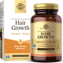 Supplemento di crescita dei capelli di Solgar per capelli più spessi con l'olio di Keranat, la biotina, lo zinco e il rame, supplemento di salute dei capelli, l'alimentazione di Età-defying per gli uomini e le donne, 30 Serve