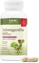 GNC Herbal Plus Ashwagandha 600mg supplemento, resistenza clinica, vegetariano, supporto di stress, 30 Serve