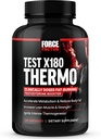 FORCE FACTOR Test X180 Thermo Testosterone supplemento e bruciatore grasso per gli uomini per accelerare il metabolismo, ridurre il grasso corporeo, costruire il muscolo magro e aumentare la termogenesi, 120 capsule