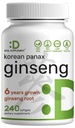 Estratto di radice di panax rosso coreano, 7.500mg, 240 Softgels – 150mg Ginsenosides attivo