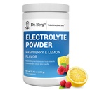 Dr. Berg Zero Zucchero Hydration Keto Electrolyte Powder - Aumentato w/ 1000 mg di Potassium & Real Pink Himalayan Salt (NOT Table Salt) - Raspberry & Lemon Flavor Hydration Drink Supplement, 100 Servings