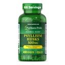 Puritan's Pride Herbal Ease® Psyllium Husks 500mg, integratore alimentare per il supporto digestivo, colon e salute del cuore, capsule di fibra quotidiana, alimentazione di 2 mesi, 400 capsule di rilascio rapido