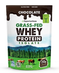 Opportuniteas Grass Fed Chocolate Whey Protein Isolate Powder - 20g Protein Powder senza dolcificanti artificiali, Cows senza ormoni, Non OGM - 5lb