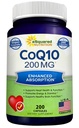 aSquared Nutrition CoQ10 (200 capsule e 200 mg) - Alta assorbimento Vegan CO Q-10 Polvere - pillole di supplemento di Ubiquinone enzime, Coenzima Extra Antiossidante Q10 Vitamina, Coq 10 Alernative to Softgels
