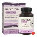 Omega 110 w/LYSOVETA LPC | Integratori EPA & DHA per la salute del cervello e della retina | messa a fuoco, attenzione, memoria, umore e visione | 6X più alto assorbimento di Fish Oil | Alta potenza Omega-3 LPC-DHA