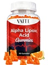 Gummie di acido lipoico alfa 1000mg, ALA Supplemento per il supporto del cervello e del nervo, antiossidante, energia – Non OGM, Vegan, senza glutine – 60 Masticabili per la vitalità e il comfort per gli uomini e le donne