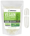XPRS Nutra Size 3 capsule vuote - 100 conteggio capsule vegane vuote - Pillole vegetariane - Capsule vegetali fai da te Riempimento - capsule di verdure