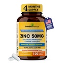 Zinc 50mg Capsule per Uomini e Donne, 120 Count | Integratori di zinco altamente assorbibili per il supporto del sistema immunitario | Zink 50 mg Mono Methionine Chelated Complex |Helps con la salute della pelle & immunità generale