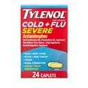 Tylenol Cold + Flu Severe Medicine Caplets per Fever, Dolore, Tosse & Congestione, 24 ct.