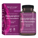 Riserva bellezza, Resveratrolo 500 mg con Pterostilbene, Antiossidante supplemento per il supporto immunitario & salute del cuore, Supporta l'invecchiamento sano, Paleo, Keto, 60 capsule (60 Serve)