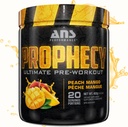 ANS Performance Prophecy Pre Workout Powder (20 Servings, 14.5 oz) – Gluten Free Pre-Workout Formula - Energy & Strength - Sugar Free- Aumentare la potenza & Workout Volum (Peach Mango)