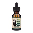 Vitamina D3 K2 5000 Gocce Liquide IU (5.000 UI di D3 e 200 mcg di 99,9% All-Trans brevettate K2 MK-7 (K2Vital)) Max Assorbimento Liquido Vitamina D Gocce (30 Serve) di Legno Doppio