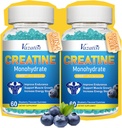 2 Confezione Creatina Monoidrato Gummies per le donne e gli uomini, Zucchero Free Vegan Creatina Supplemento per la costruzione di muscoli, Aumenta l'energia e la forza, Blueberry Flavor, 120 Conte