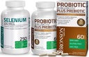 Bronson Probiotic 50 miliardi di CFU + Prebiotico con mela polifenoli & Ananas Estratto di frutta + Selenio 200 Mcg per sistema immunitario, tiroide, prostata e salute del cuore