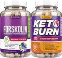 Advanced Keto & Fitness Bundle - Premium Forskolin Extract Plus Keto, con 11 erbe naturali per Max Slim Look, Ultra Strength Pills, Supporto immunitario, Lost Fast