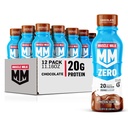 Latte Muscolare Zero Protein Shake, Cioccolato, 20g Protein, Zucchero Zero, 100 Calorie, Calcio, Vitamine A, C & D, Fibra 4g, Spuntino Energizzante, Ripristino dell'allenamento, Imballaggio May Vary,11.16 Fl Oz (Pack of 12)