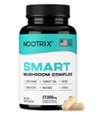 Nootrix Smart Mushrooms Complex Supplemento | Supporta memoria, messa a fuoco mentale, salute cognitiva & energia | 27.000mg Funghi organici | Lions Mane, Reishi, Cordyceps, Chaga & Turkey Tail | 120 Capsule