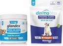 Vetnique Labs Dermabliss Allergy Chews 30 Ct e Glandex Anal Gland Support Chews 60 Ct Bundle Dog Vitamins & Supplements, Anal Gland Dog Treats with Probiotics, Dog Allergies Trattamento della pelle Mastica morbida