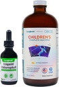 LIQUIDHEALTH Liquid Chlorophyll Drops & Children's Complete Multiple Daily Multivitamin Bundle for Kids - Deodorizer interno, Stop Bad Breath, Ridurre l'odore del corpo, Supporto immunitario - Made in USA, Non-OGM