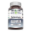 Incredibile Formulas Selenium Supplement | 100 Mcg Per Serving | 250 compresse | Non-GMO | Gluten Free | Made in USA