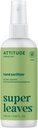 ATTITUDE Sanitizzatore a mano spray, EWG verificato, uccide Germs & Bacteria, Vegan & Plant-Based, sicuro per adulti e bambini, Olive Leaves Scent, 3.38 Fl Oz (bottiglia di cucina)