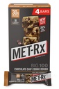 MET-Rx Big 100 barre di proteine colossali, Grande come la sostituzione sana del meal, spuntino e aiuto di sostegno energia, senza glutine, chip di cioccolato Dough Cookie, 100 g, 4 conte (Packaging May Vary)