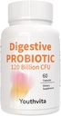 Probiotici con Prebiotici, 120 miliardi di CFU, per Gut Health & Digestive Support, Probiotici per Donne & Uomini, 60 capsule
