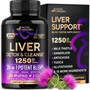 Detox & Riparazione Liver Cleanse - Milk Thistle | Dandelion | Artichoke | TUDCA | Glutathione & NAC - Effettivo Liver Health Supplement | 80% Silymarin - Laboratory Tested, Vegan - Made in USA 60 Capsule