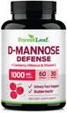 ForestLeaf D Mannose 1000mg Capsule - D-Mannose con Mirtillo, Hibiscus & VIT C, Tratto urinario Salute per le donne e gli uomini, Pillole di DMannose organiche per UTI, Urinary Health & Bladder Support 60 Capsule