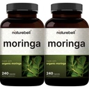 NatureBell Pure Moringa Capsule 8.000mg Per Serving (2 Pack) | Realizzati con Moringa Powder Organic, 480 Capsule – Green Superfood, Skin Health, & Immune Support – Non-GMO, Gluten Free, 8 Mesi di Alimentazione